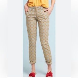 Anthropologie Chino with Circular Embroider Design
